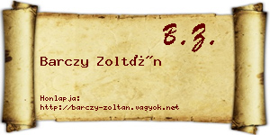 Barczy Zoltán névjegykártya